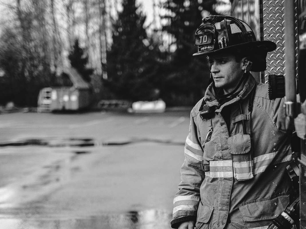 Water draining from fire truck