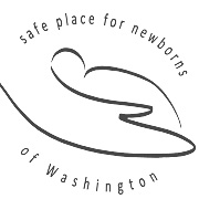 The logo for Safe Place for Newborns of Washington portrays a sense of rescue, inspired by the dedication and bravery of firefighters in the Fire Department.