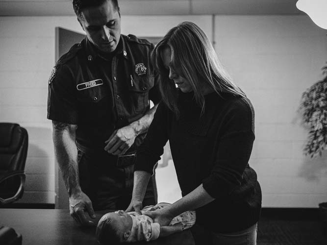 Baby dummy getting CPR