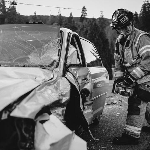 Using the jaws of life on vehicle