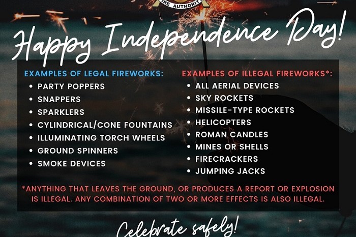 A flyer celebrating happy independence day with the words Valley Regional Fire Authority.