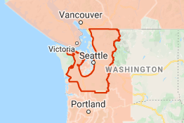 A map displaying the route from Seattle to Portland, with optional points of interest including the Valley Regional Fire Authority and firefighters.