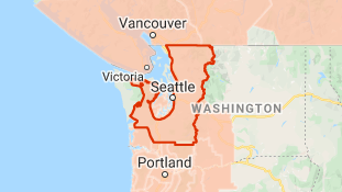 A map displaying the route from Seattle to Portland, with optional points of interest including the Valley Regional Fire Authority and firefighters.