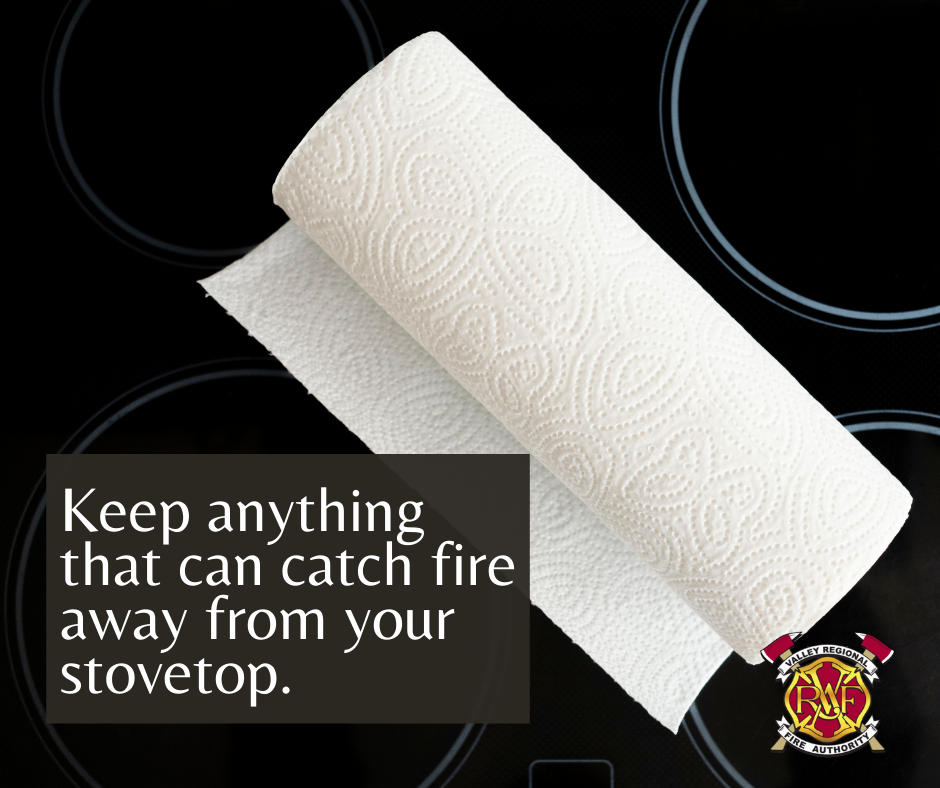 Ensure the safety of your stovetop by keeping flammable items far away to prevent fire hazards.