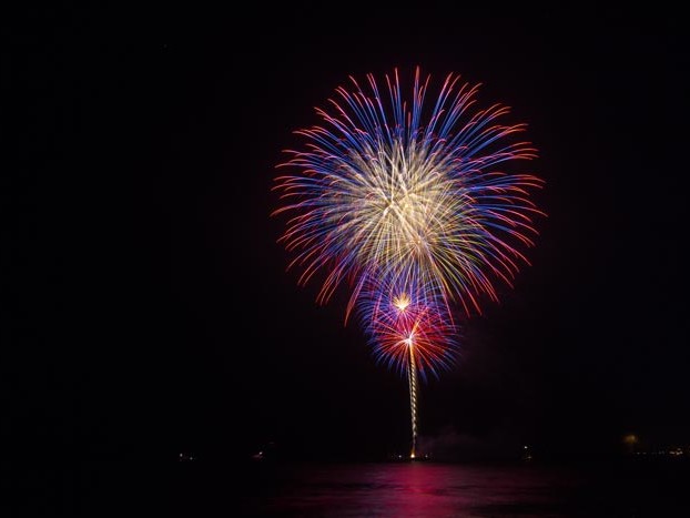 Fireworks shooting in the air