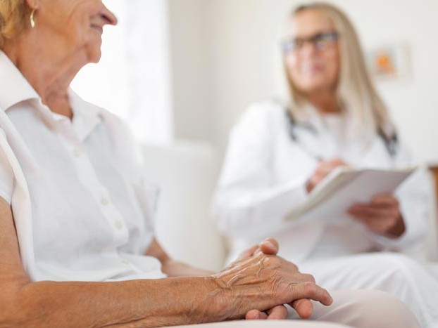 Old woman going through safety checklist