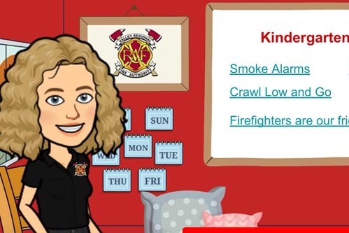 A girl is standing in front of a board with the words Valley Regional Fire Authority.
Keywords: Valley Regional Fire Authority