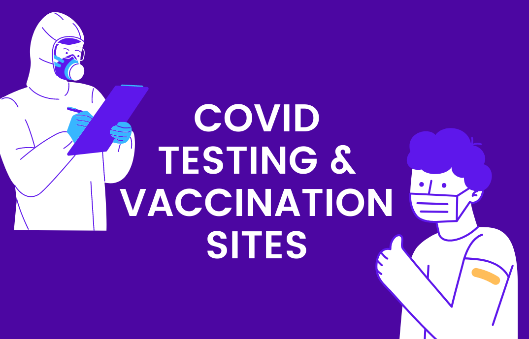 Covid testing and vaccination sites offered by the Fire Department.