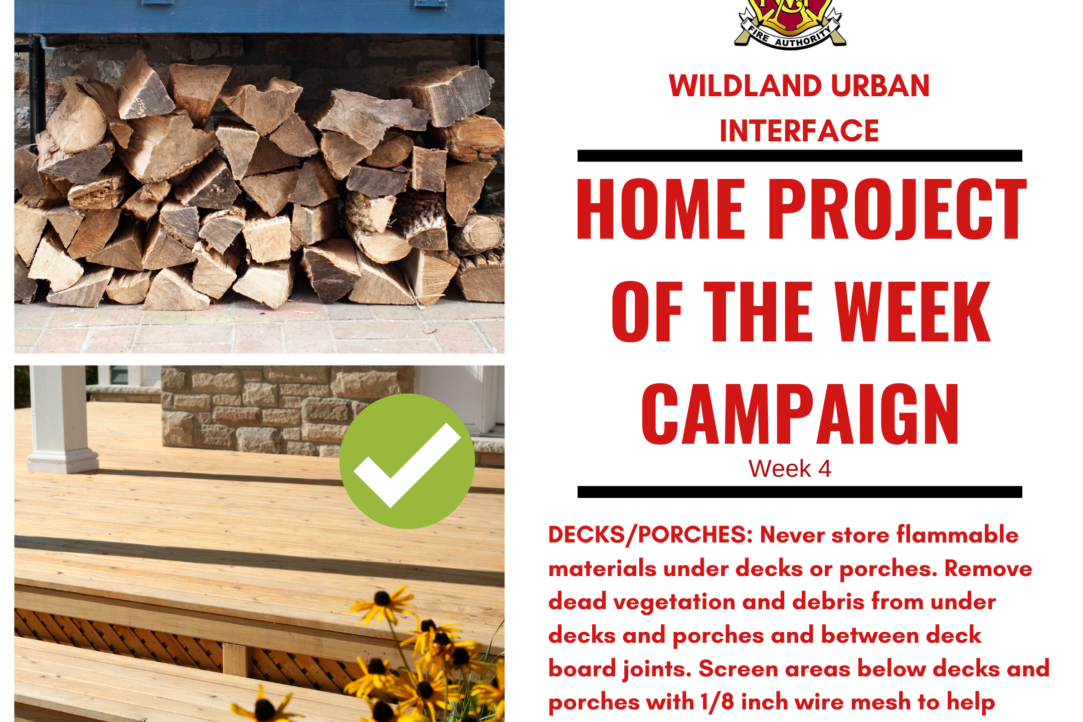 Home project of the week campaign organized by Valley Regional Fire Authority for promoting fire safety and rescue awareness.