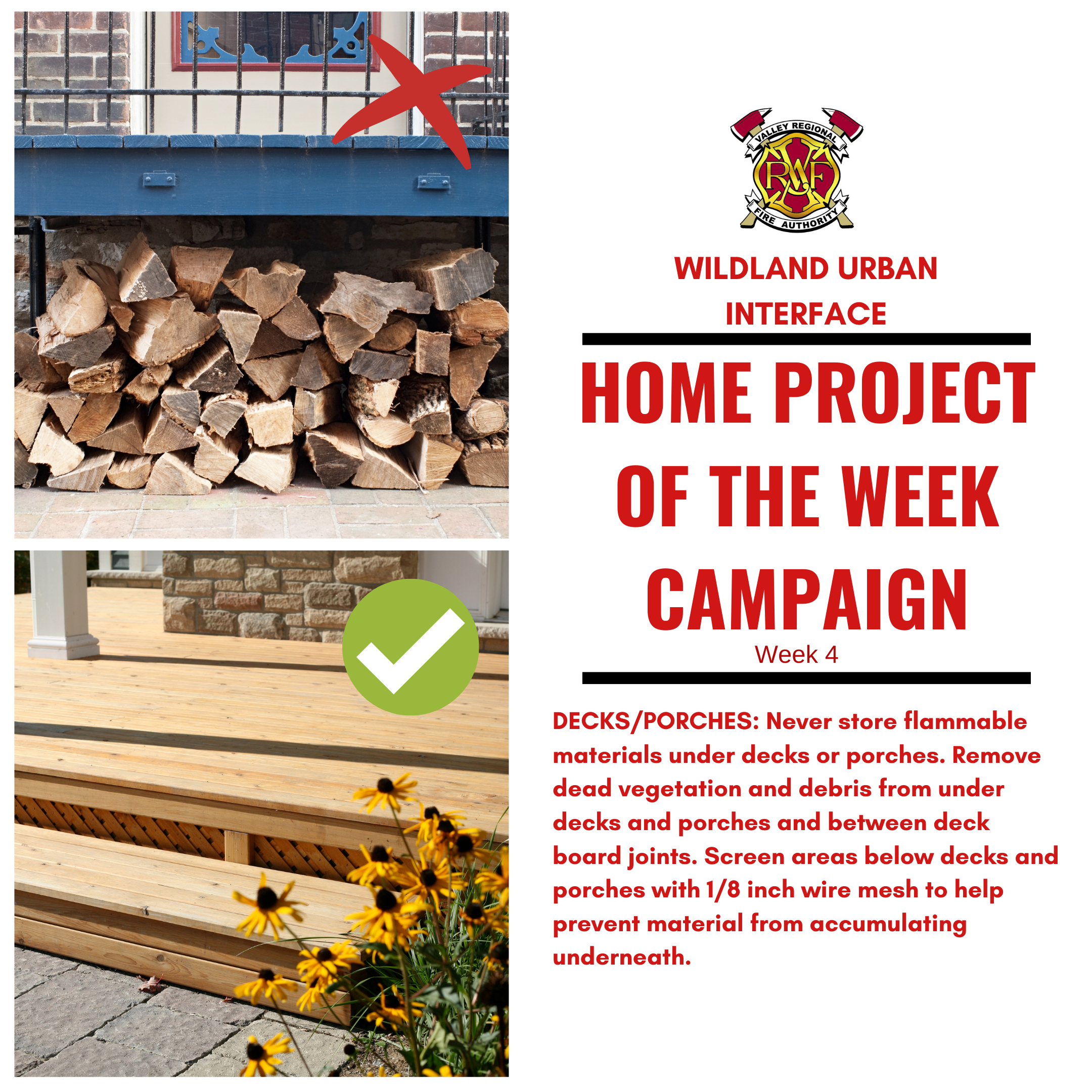 Home project of the week campaign organized by Valley Regional Fire Authority for promoting fire safety and rescue awareness.