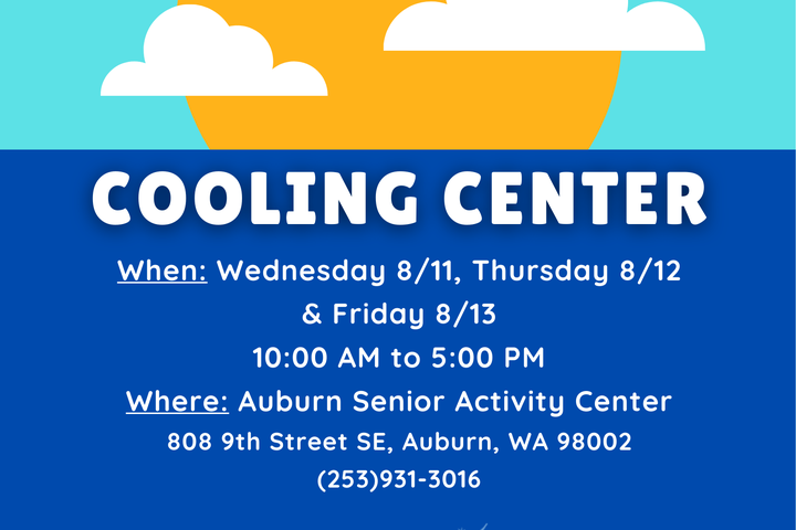 A flyer for the cooling center in Auburn provided by Valley Regional Fire Authority.