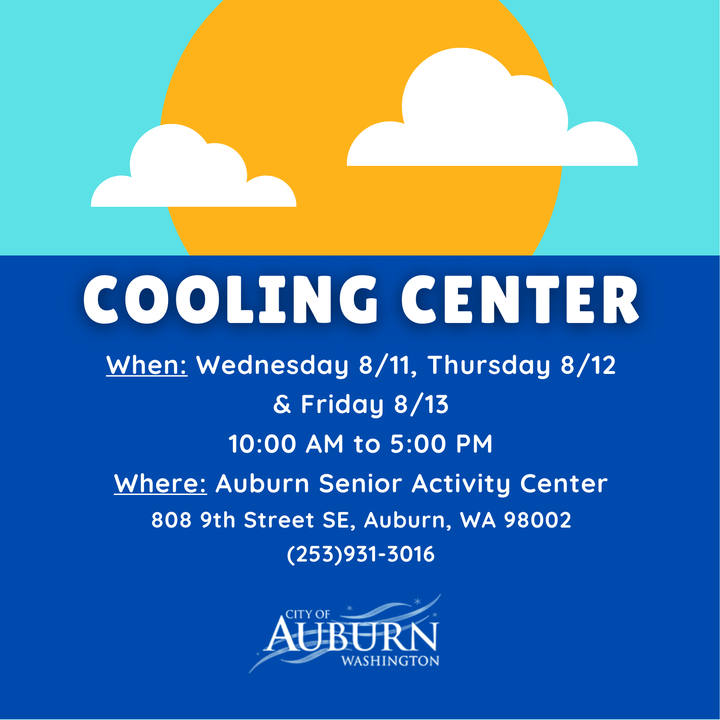 A flyer for the cooling center in Auburn provided by Valley Regional Fire Authority.