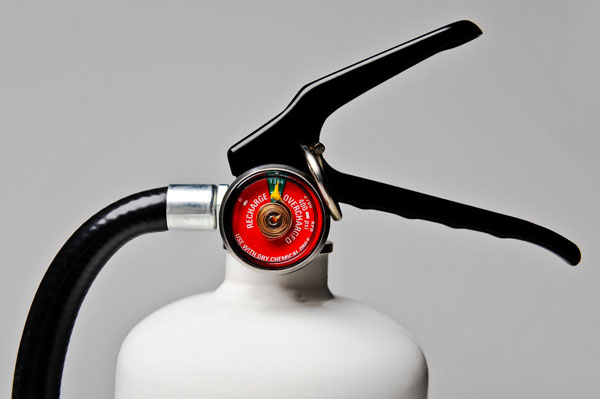 White Fire extinguisher gauge
