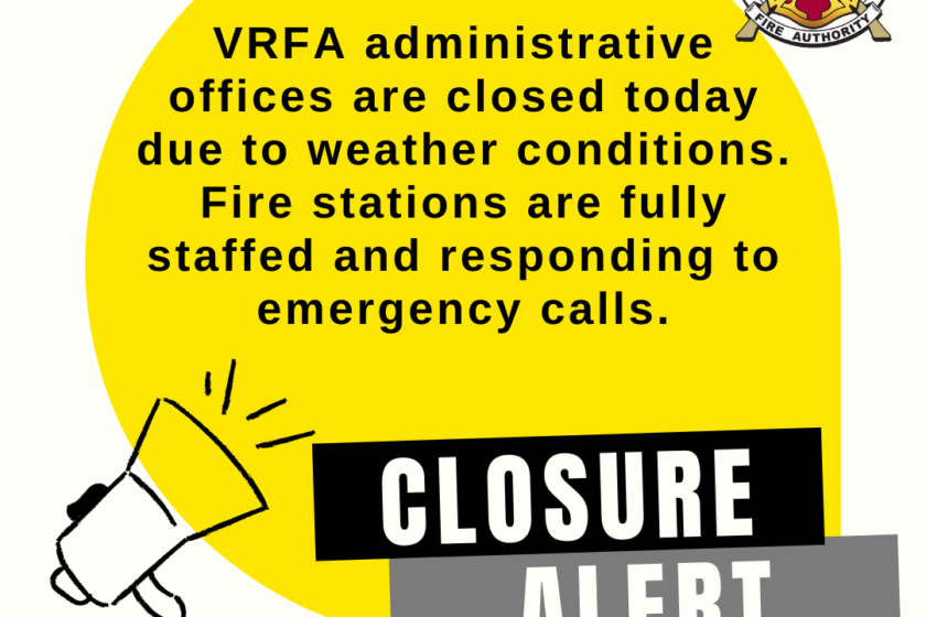 Vrfa administrative offices are closed today due to weather conditions.
