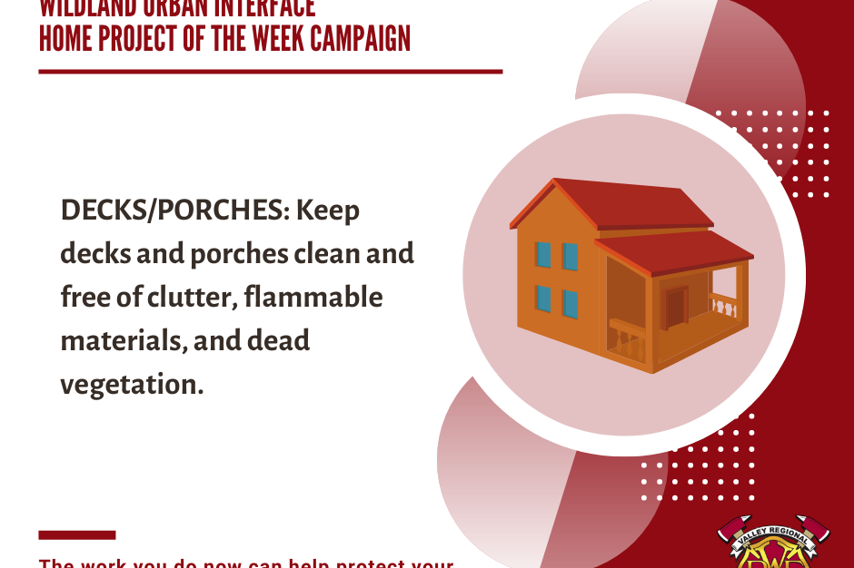 A Fire Department poster showcasing the Wildfire Home Project of the week.
