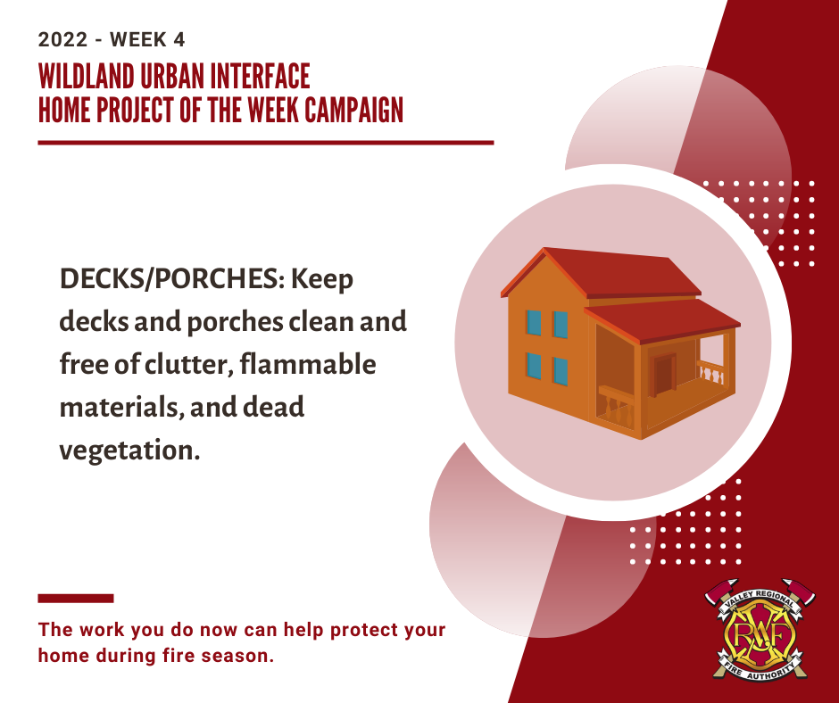 A Fire Department poster showcasing the Wildfire Home Project of the week.