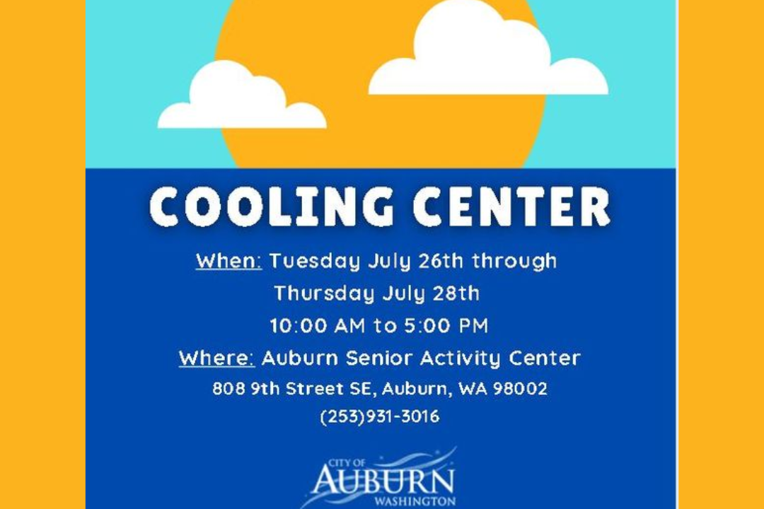 A flyer for the cooling center featuring fire department assistance.