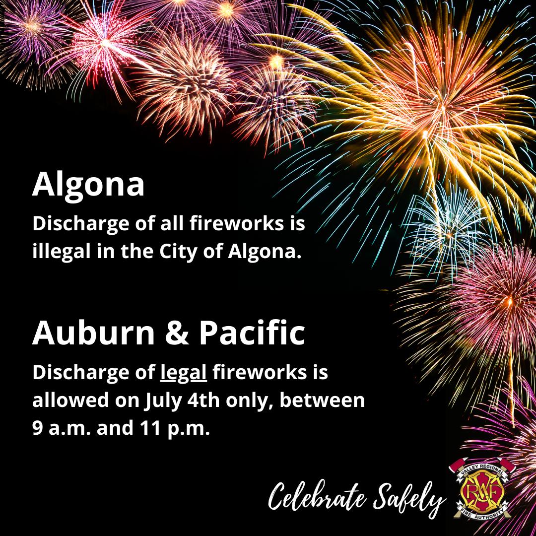 A flyer for fireworks in the city of Agonia, featuring special appearances by Valley Regional Fire Authority firefighters.