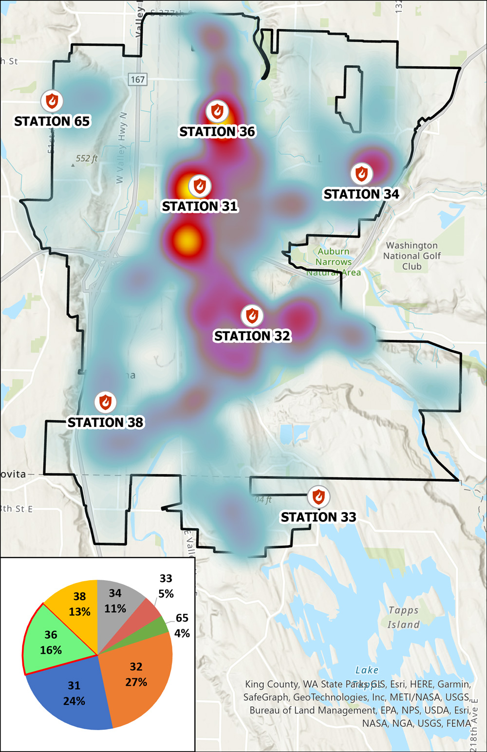 Heat map of station 36 area