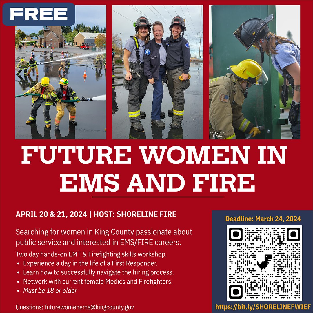 Future Women in EMS and Fire Workshop Poster.