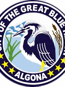 Circular emblem for Algona, 