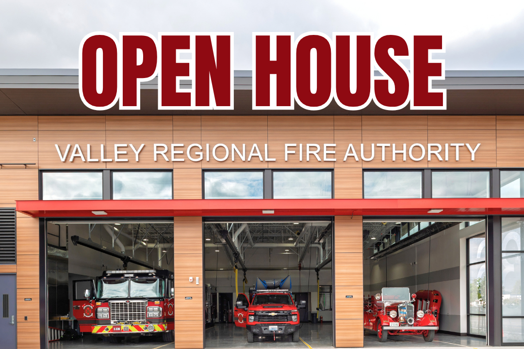 Flyer for the VRFA Fire Station 36 open house on Saturday, October 24, 2026, from 11 a.m. to 1 p.m. at 810 30th St NE, Auburn.