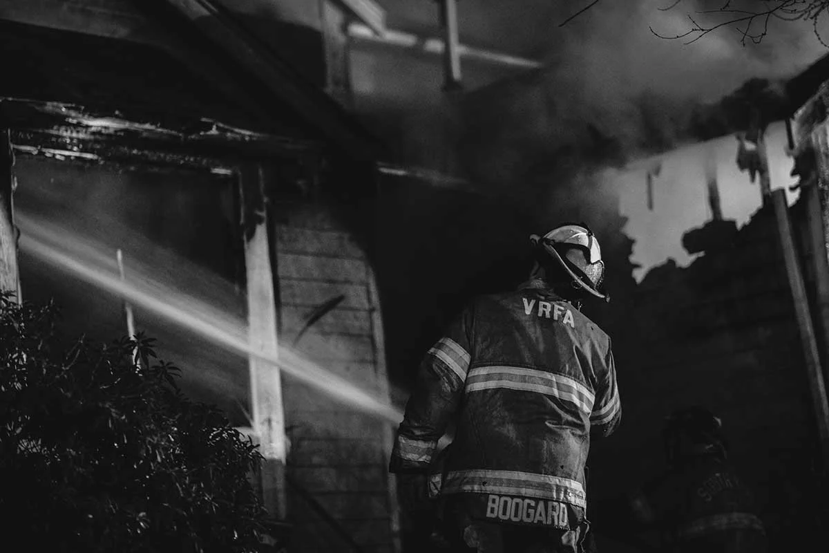 Entering the house fire